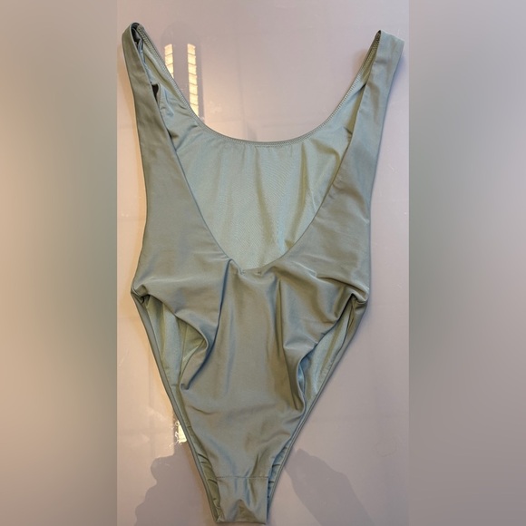 Aerie Light Green Women's One Piece High-cut cheeky Swimsuit women's size Small - Picture 3 of 5